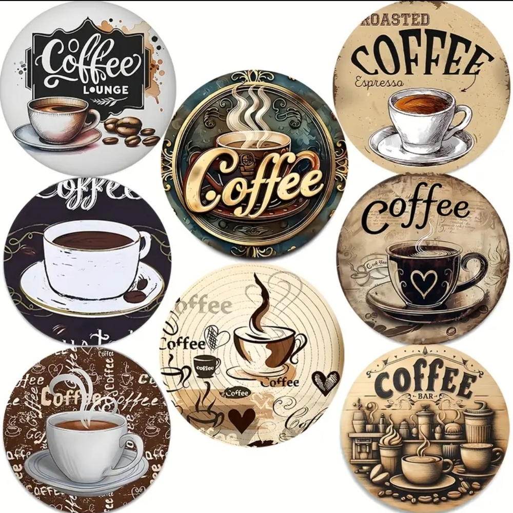 Vintage Coffee-Themed Decorative Coaster Set